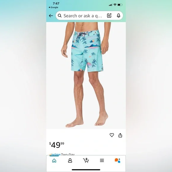 Billabong AquaBlue and Pink Board Shorts with Tropical Design SZ 28 - Picture 4 of 8